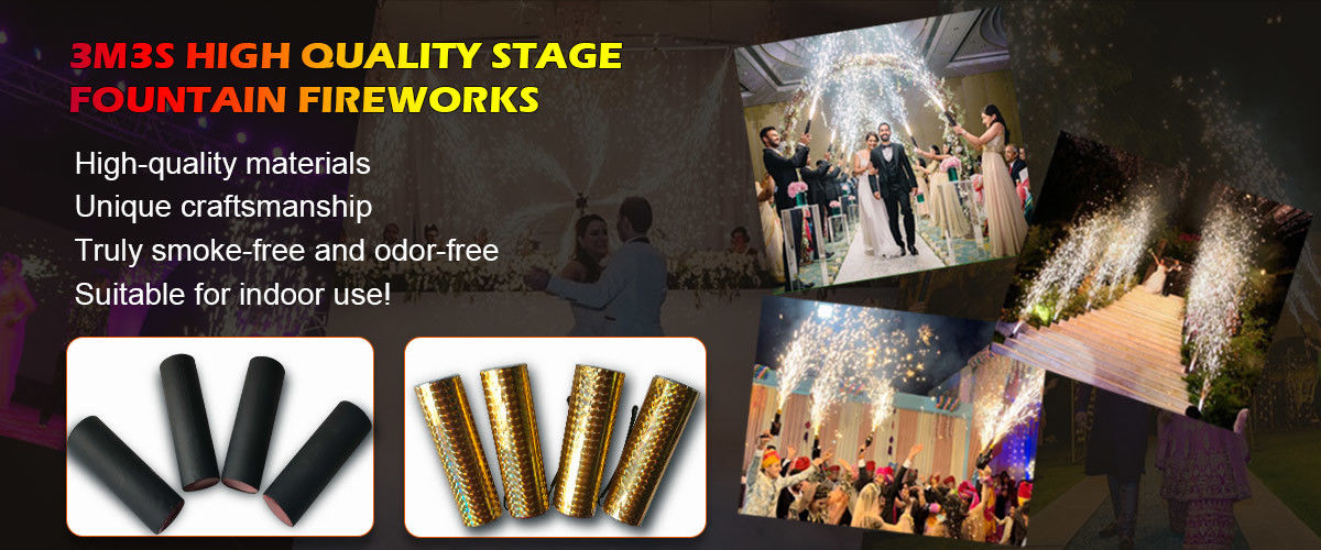 3m30s Silver Golden Stage Fountain Fireworks Cold Indoor Pyrotechnics