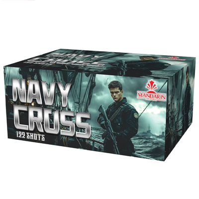 Liuyang Fabrikası 122 Atış CE Pazarı NAVY CROSS Pasta Havai Fişekleri FAFBWL CE Onaylı Pasta Havai Fişekleri Açık Hava Selamı Piroteknik