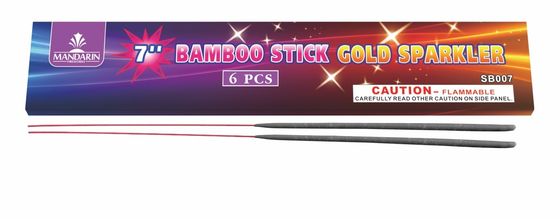 170mm Düşük Dumanlı Maytap 7 İnç Bambu Çubuk Altın Maytap Havai Fişek